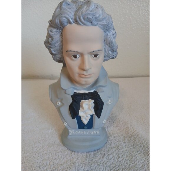 Vintage Beethoven Bust Statue Ceramic Composer Figurine Arnels Classical Decor - Picture 1 of 8